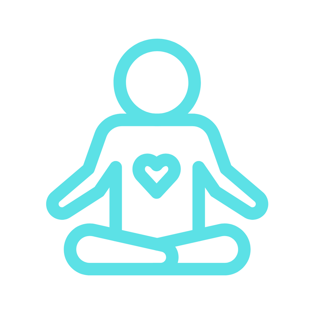 Person in yoga pose with heart 
